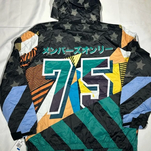 Members Only Black and Blue Graphic Jacket - Picture 6 of 7